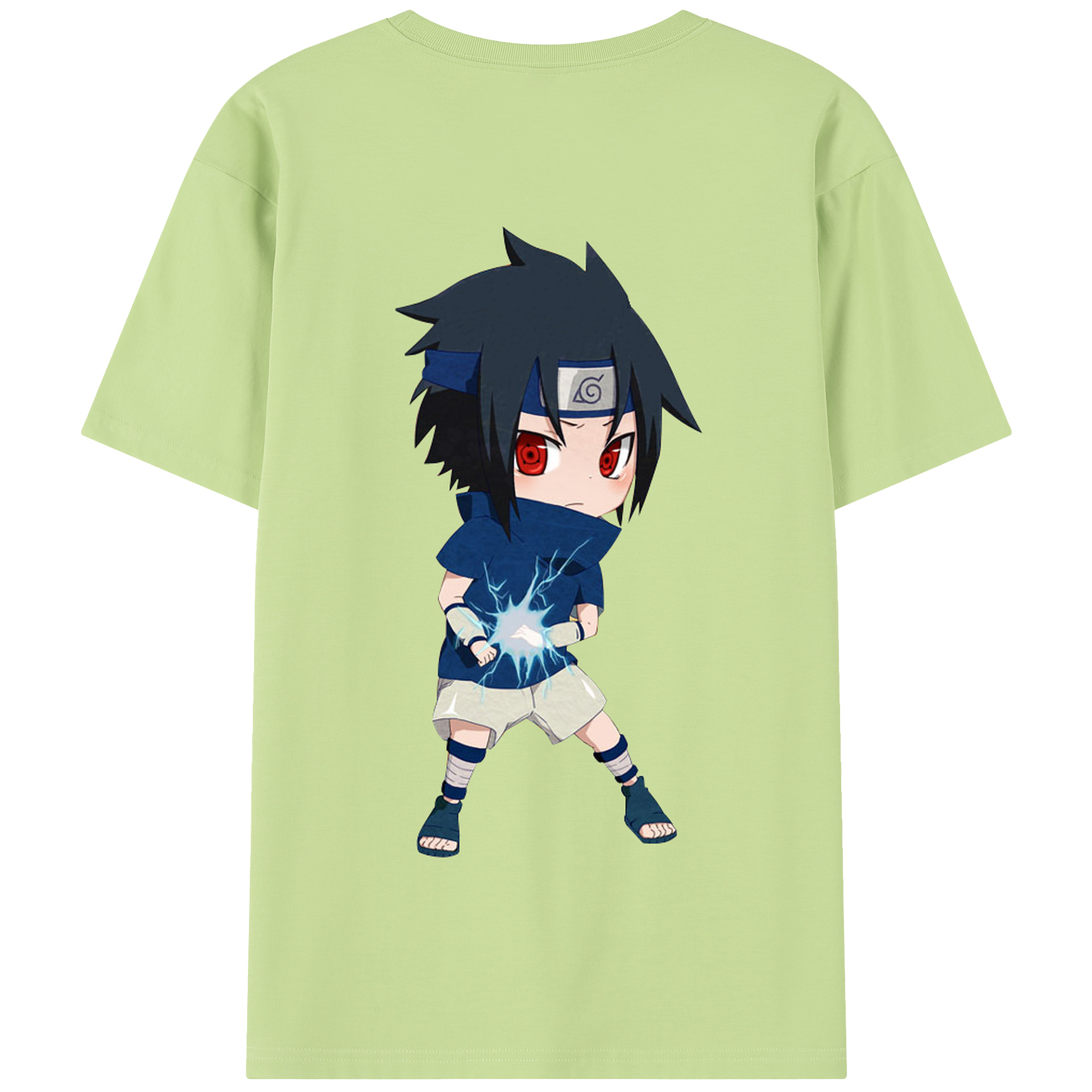 （画像用） NARUTO -ナルト- うちは サスケ Uchiha Sasuke 綿100％半袖Tシャツ（背面プリント）